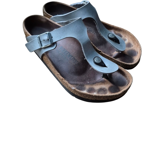 39 Gray Birkenstock Leather Sandals with Buckle - Picture 4 of 6